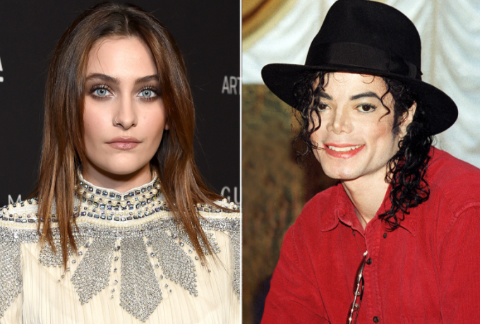 Michael Jackson (R) and his daughter, Paris Jackson (L)