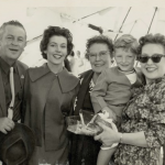 Helen Reddy's family (from left to right - Max (Helen’s father), Helen, Stella, Tony Sheldon, and Toni Lamond)