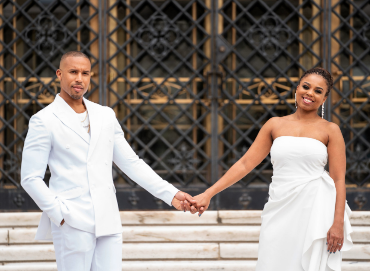 Jemele Hill with her fiance, Ian Wallace