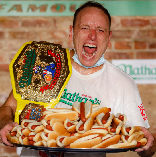 Joey Chestnut Wins Nathan's 2020 Hot Dog Contest