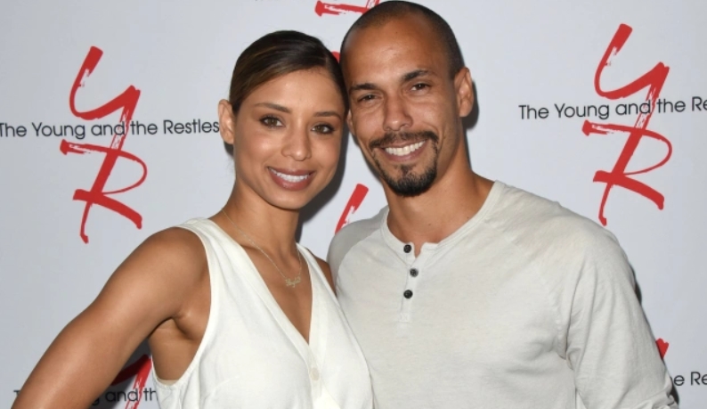 Brytni Sarpy and her boyfriend, Bryton James