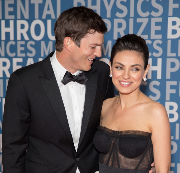 Ashton Kutcher With His Wife Mila Kunis