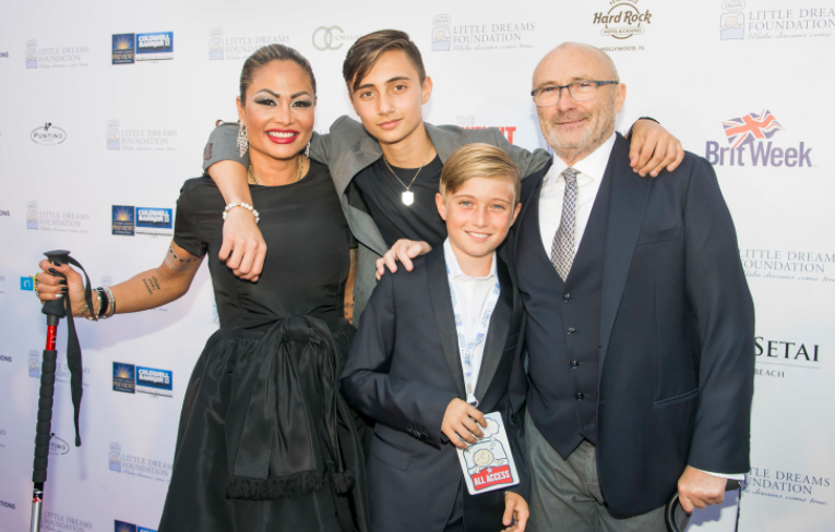 Phil Collins with his kids and ex-wife, Orianne Cevey