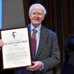 John le Carre with 2019 Olof Palme Prize