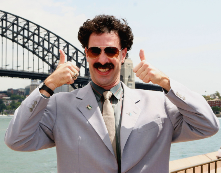 Sacha Baron Cohen in  2006 mockumentary comedy film, Borat