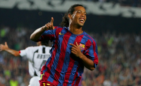 Ronaldinho Cheering After The Goal