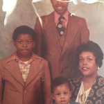 Paul Pierce with his mother and his two siblings
