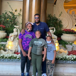 Paul Pierce with his two daughters and a son