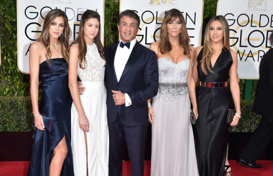 Jennifer Flavin and her husband, Sylvester Stallone with their daughter