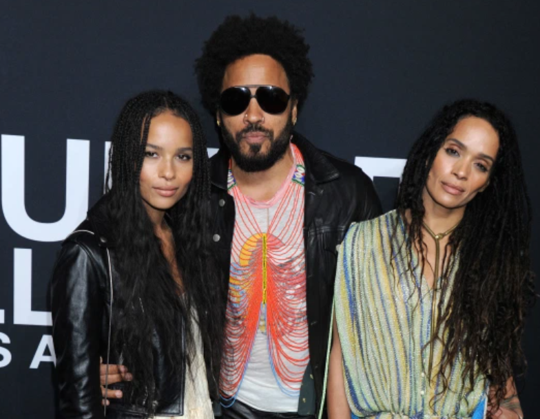 Lenny Kravitz with his ex-wife, Lisa Bonet and their daughter, Zoe Isabella Kravitz