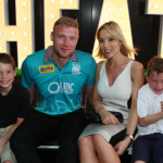 Andrew Flintoff with his wife, Rachael Wools and kids
