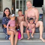 Catherine Guidici pictured with her husband, Sean Lowe and their kids