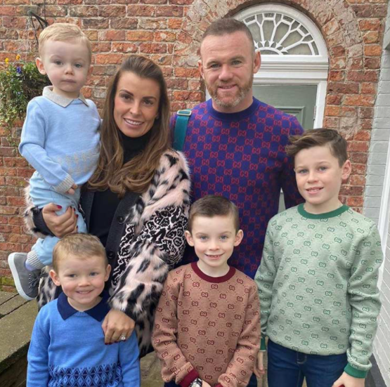 Coleen Rooney with her husband, Wayne Rooney and their four kids