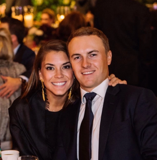 Jordan Spieth and his wife, Annie Verret