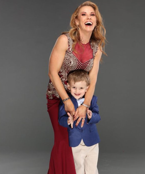 Mickie James with her son