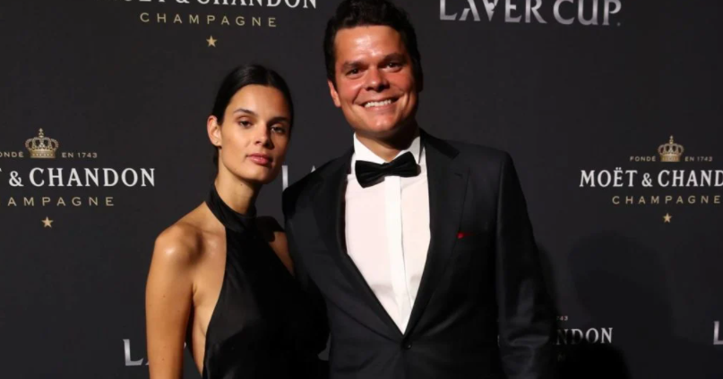 Milos Raonic and his girlfriend, Camille Ringoir