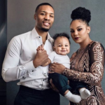 Damian Lillard with his girlfriend and son