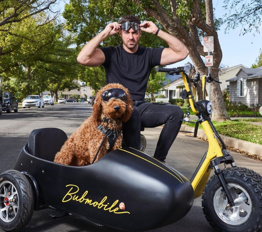 Actor Jeff Dye with his pet dog