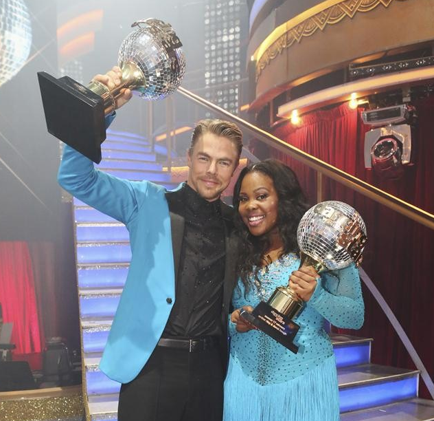 Winner of Dancing with the Star Season 17; Amber Riley and Derek Hough