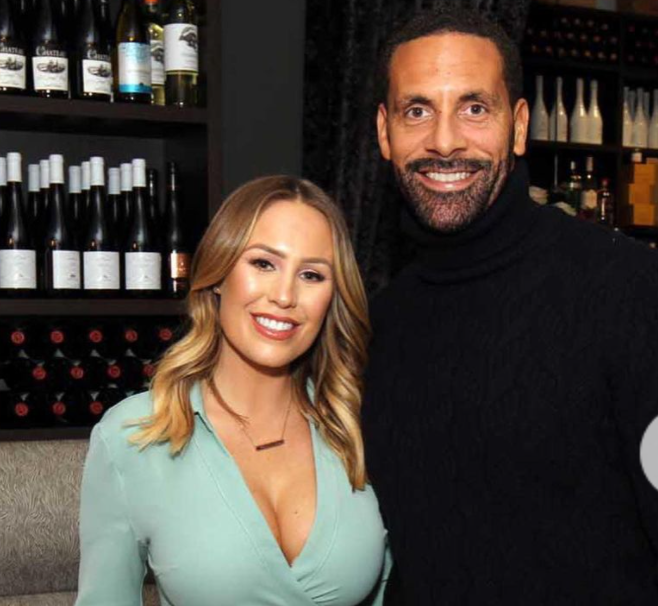 Rio Ferdinand with his wife, Kate Wright