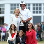 Phil Mickelson with his wife, Amy and their kids