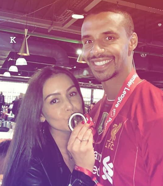 Joel Matip with his wife, Larissa Stollenwerk