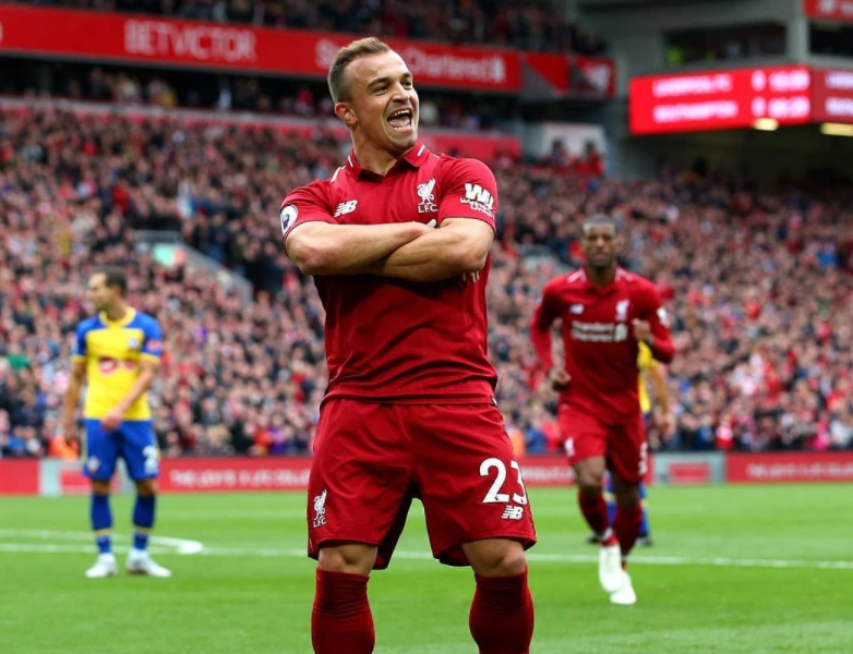 Xherdan Shaqiri, a professional footballer for Liverpool