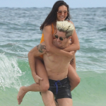 Nina Dobrev and her boyfriend Shaun White enjoying on the beach at Mexico