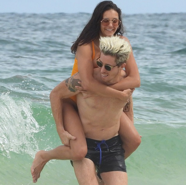 Nina Dobrev and her boyfriend Shaun White enjoying on the beach at Mexico