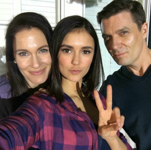 Nina Dobrev with her mom and dad