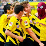 Pierre-Emerick Aubameyang celebrated the goal by wearing a Spiderman mask