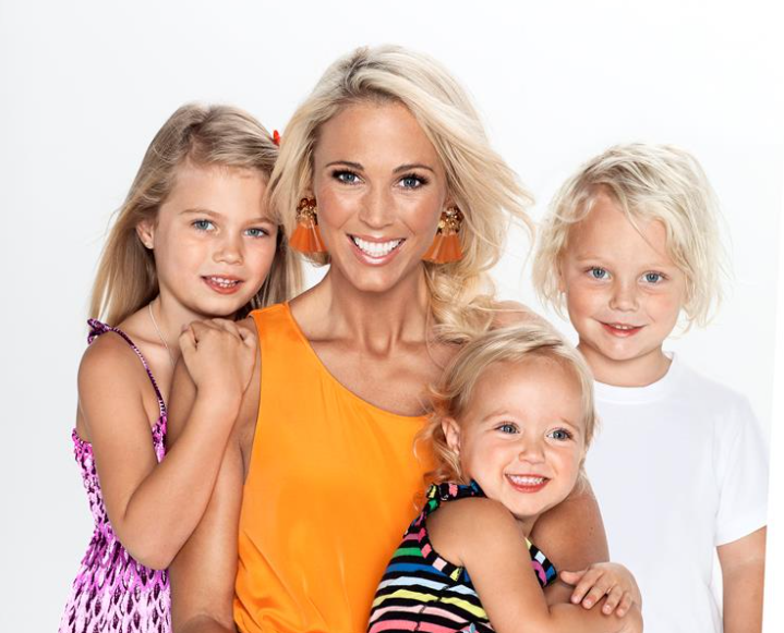 Bec Hewitt with her kids