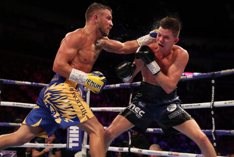 Vasyl Lomachenko fighting against Luke Campbell