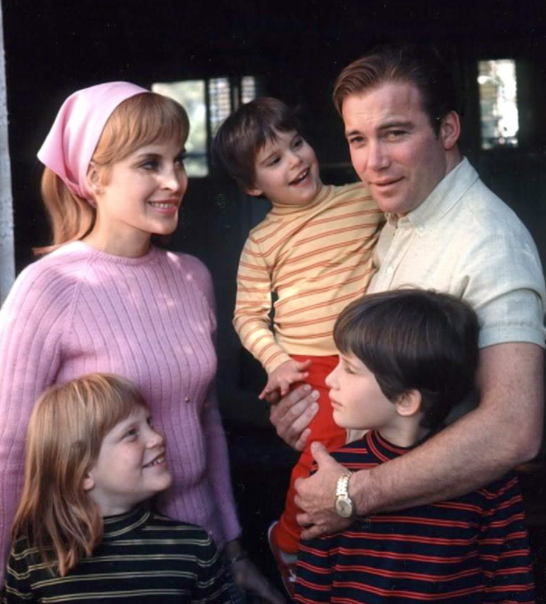 William Shatner with his first wife, Gloria Rand and their kids