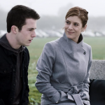 Kate Walsh (Right) in 13 Reasons Why with Dylan Minnette (Left)