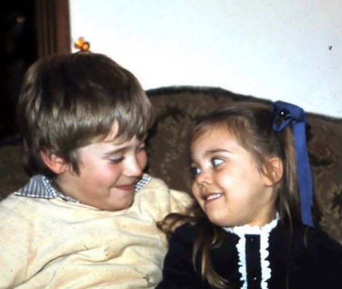 Lee Westwood with his sister, Yolanda Battrum during childhood