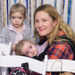 Drew Barrymore with her kids, Olive and Frankie