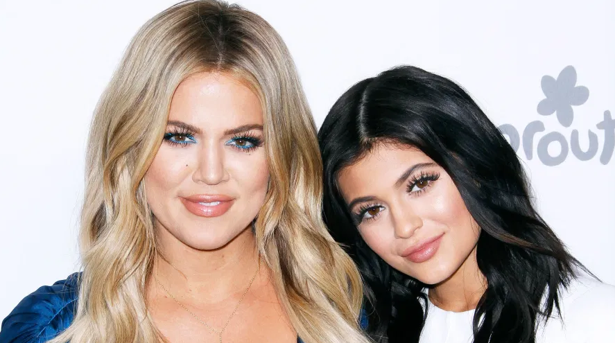 Khloe Kardashian with her half-sister Kylie Jenner