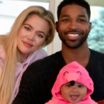 Khloe Kardashian with her husband, Tristan Thompson and their child