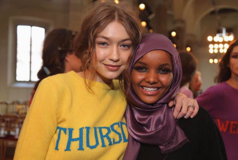 Halima Aden with Gigi Hadid