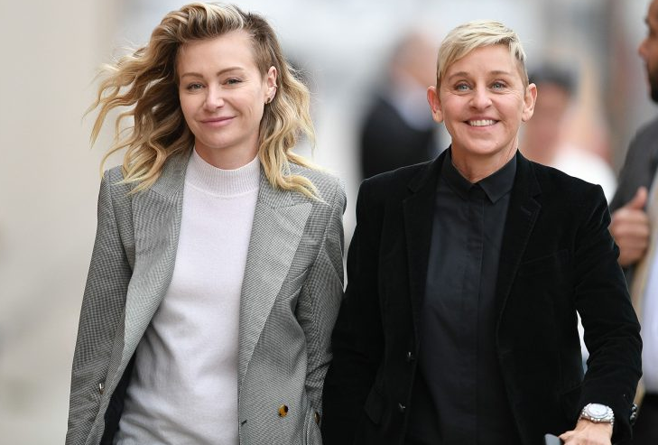 Ellen Degeneres with his wife, Portia de Rossi