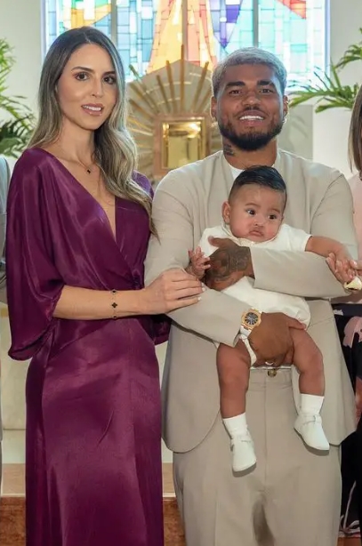 Josef Martinez with his girlfriend Valentina Veroes and their baby