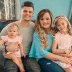 Tyler Baltierra with his wife, Catelynn and their daughters