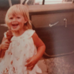 Sarah Harris at the age of three