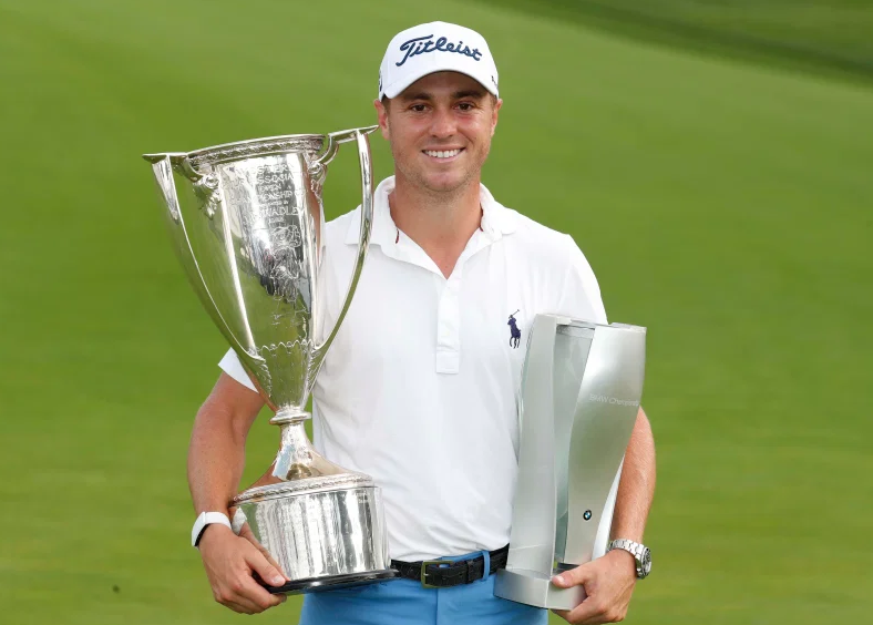 Justin Thomas With Trophy