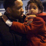 Willow Smith with her dad in the film 'I am Legend'