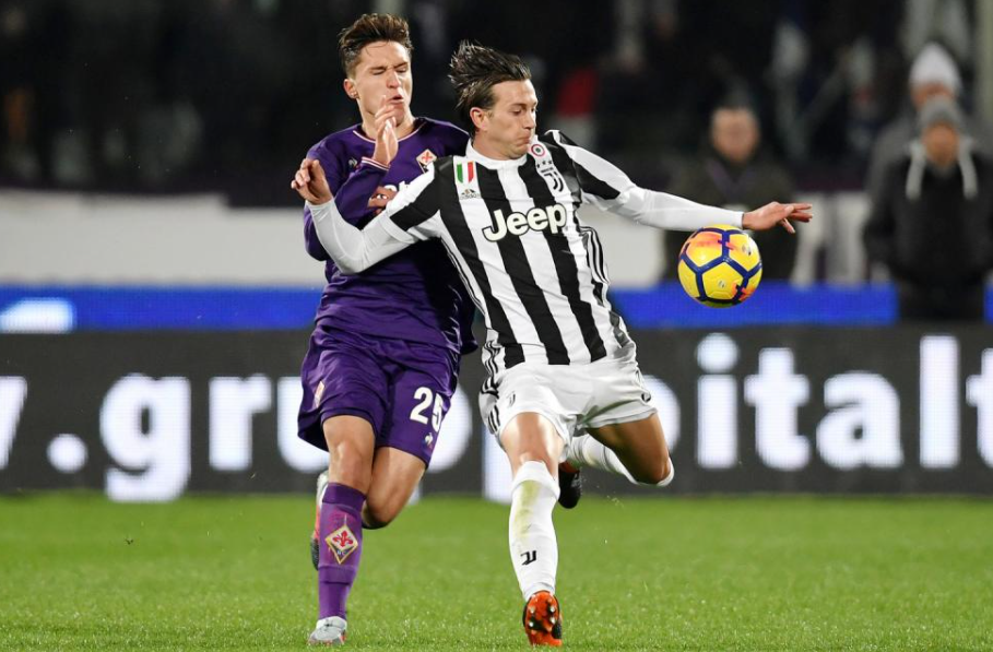 Federico Chiesa against the opponent