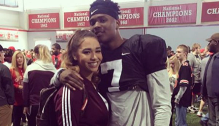 Dwayne Haskins with his girlfriend, Savhana Arai Cousin