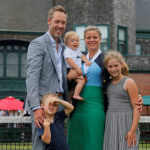 Kim Clijsters with her husband, Brian Lynch and their kids