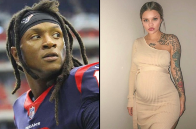 DeAndre Hopkins (left) with his ex-girlfriend, Amina Blue (right)